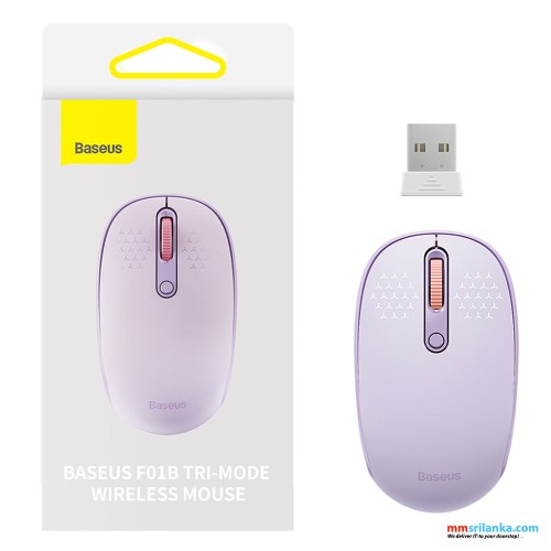  Baseus F01B Creator Tri-Mode Bluetooth & Wireless Mouse Nebula Purple (6M)